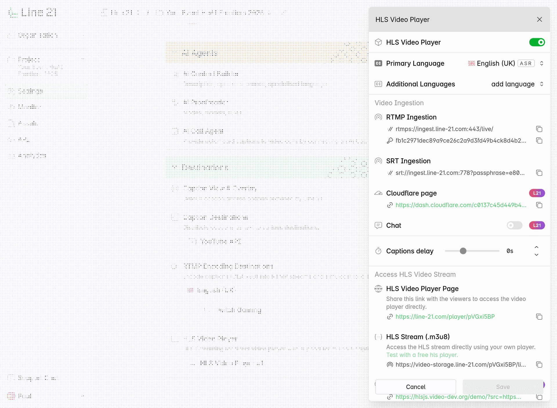 HLS Player Settings