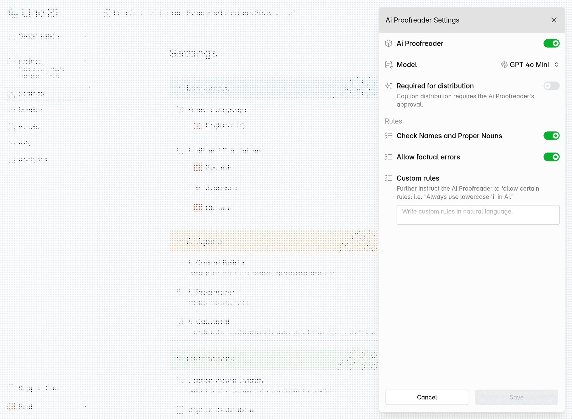 AI Proofreader Settings